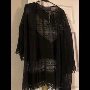 NWT Moral Fiber 2XL Black Kimono Cover Up
